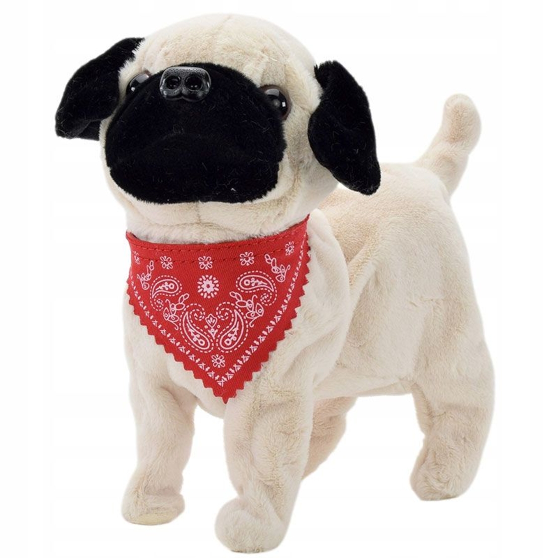 Интерактивна играчка ходещо лаещо куче с каишка Raya Toys Мопс, с музика