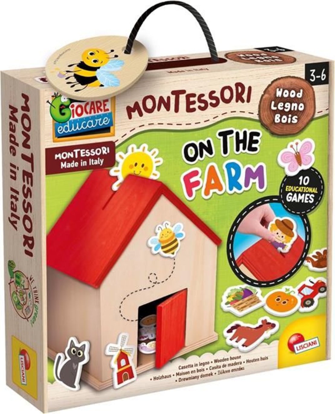 Образователна игра Lisciani Montessori Baby Wood On The Farm