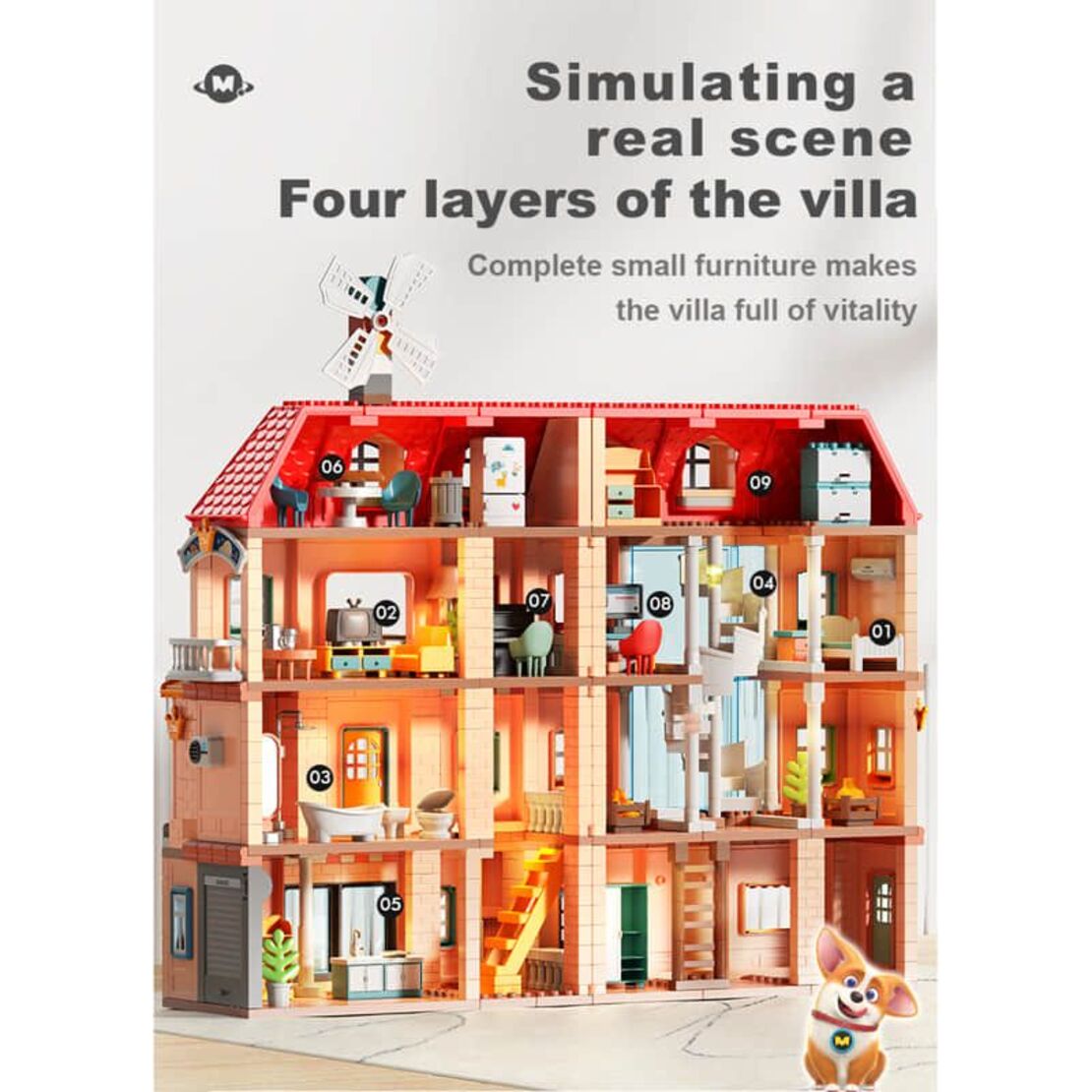 Kонструктор Feelo Луксозна вила, 690 ч., 1804