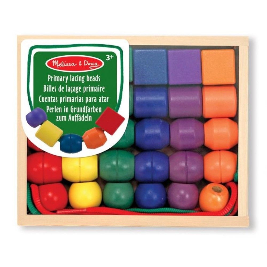 Комплект Дървени Мъниста Melissa and Doug за нанизване на шнур 10544