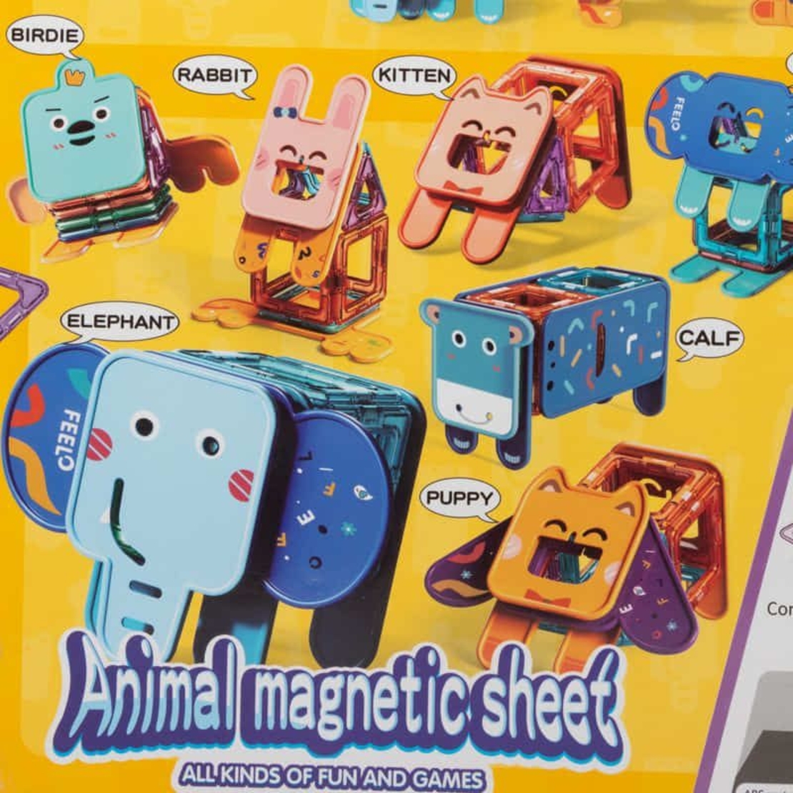 Магнитен конструктор Feelo Animal Magnetic Sheet, 30 ч.