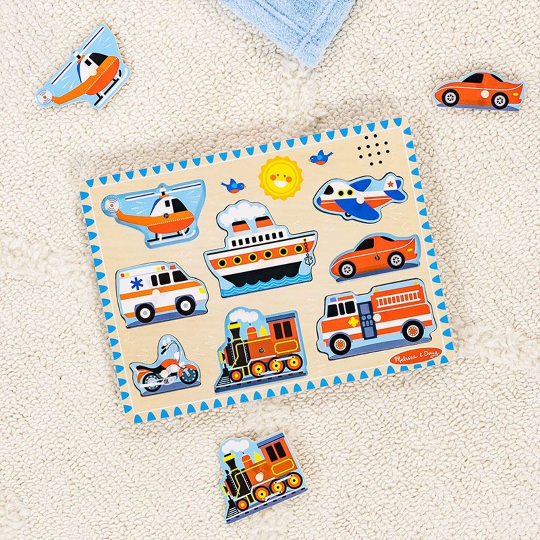 Пъзел със звуци Melissa and Doug Превозни средства, 50206