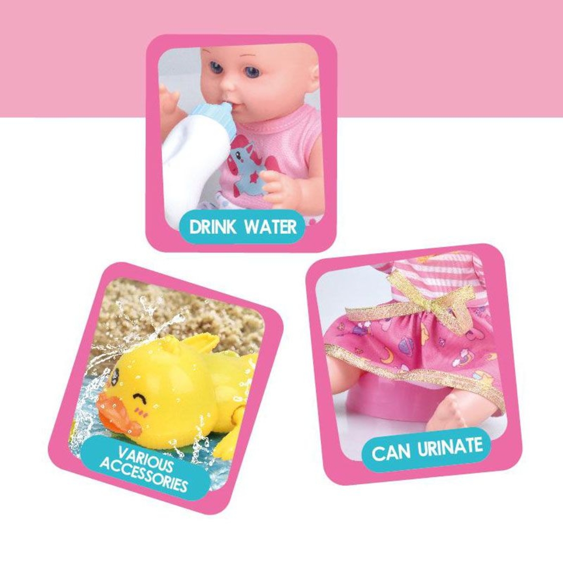 Кукла бебе пишкащо Raya Toys Baby Cute Динозавър, 8 аксесоара, 30 см