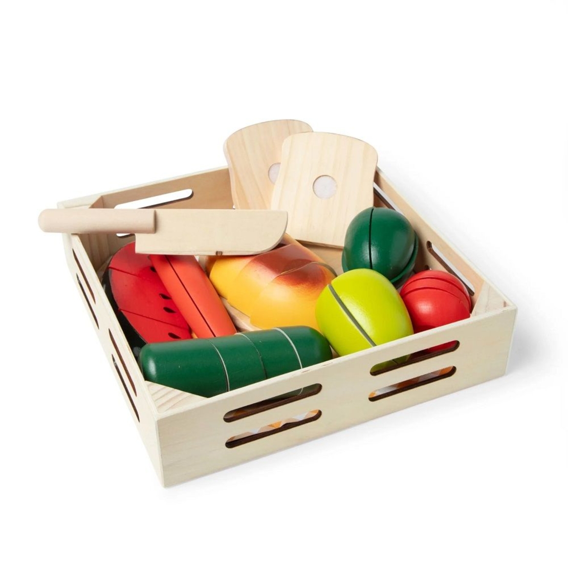 Детски дървен комплект за рязане Melissa and Doug Плодове 94041
