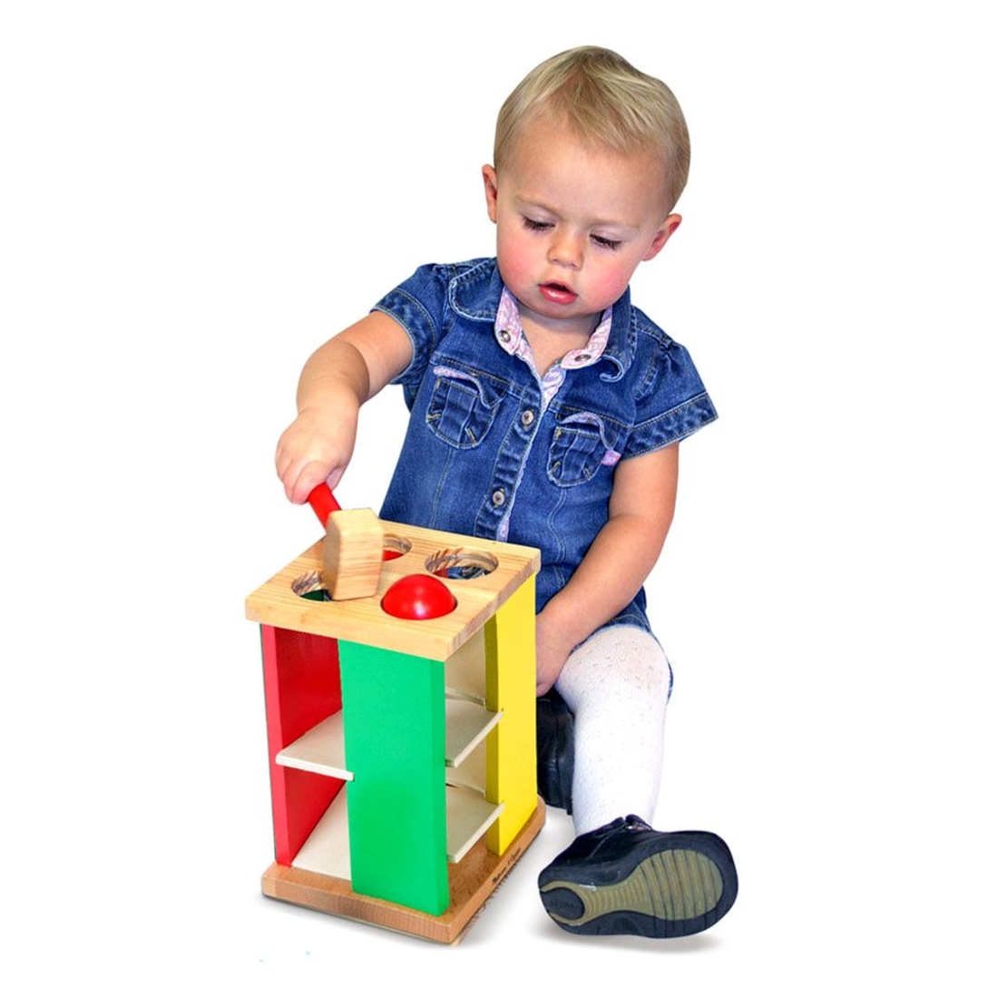 Дървена кула с топчета и чук Melissa and Doug 13559
