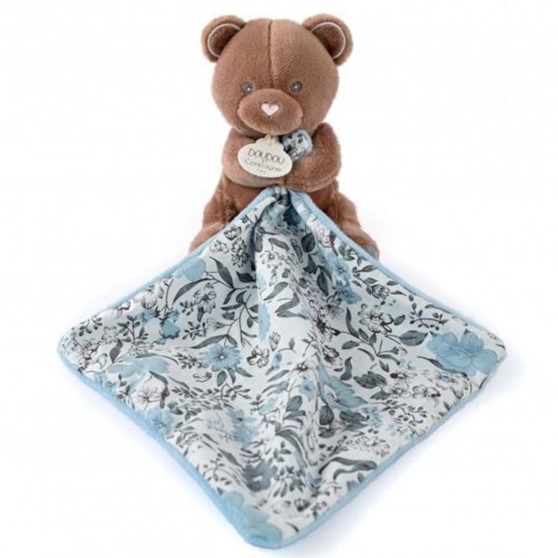 Плюшена играчка за гушкане Doudou Bohaime Мече с кърпичка, 12 см.