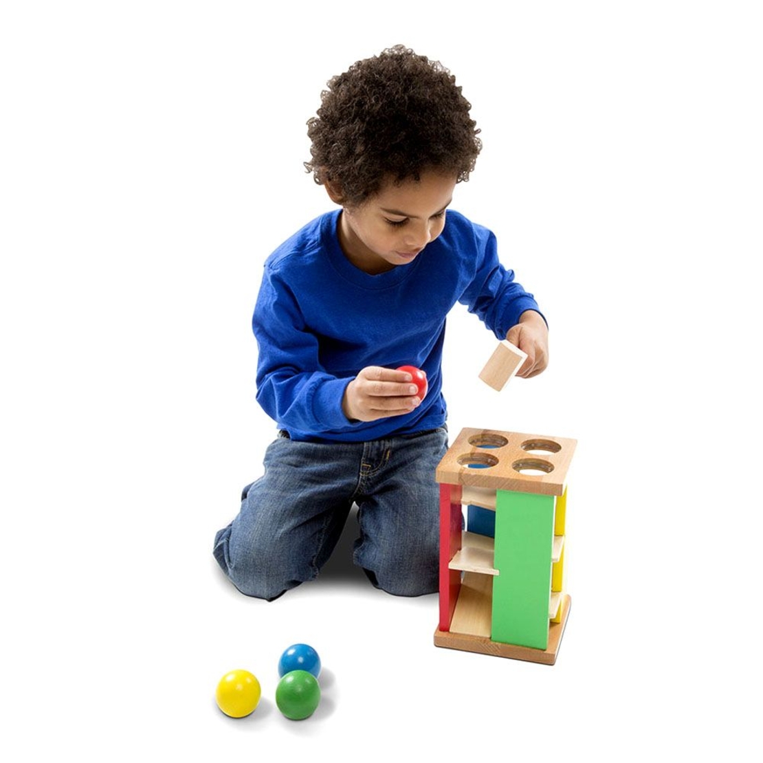Дървена кула с топчета и чук Melissa and Doug 13559