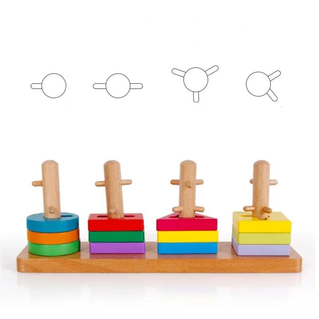 Дървена детска играчка Raya Toys Низанка с форми