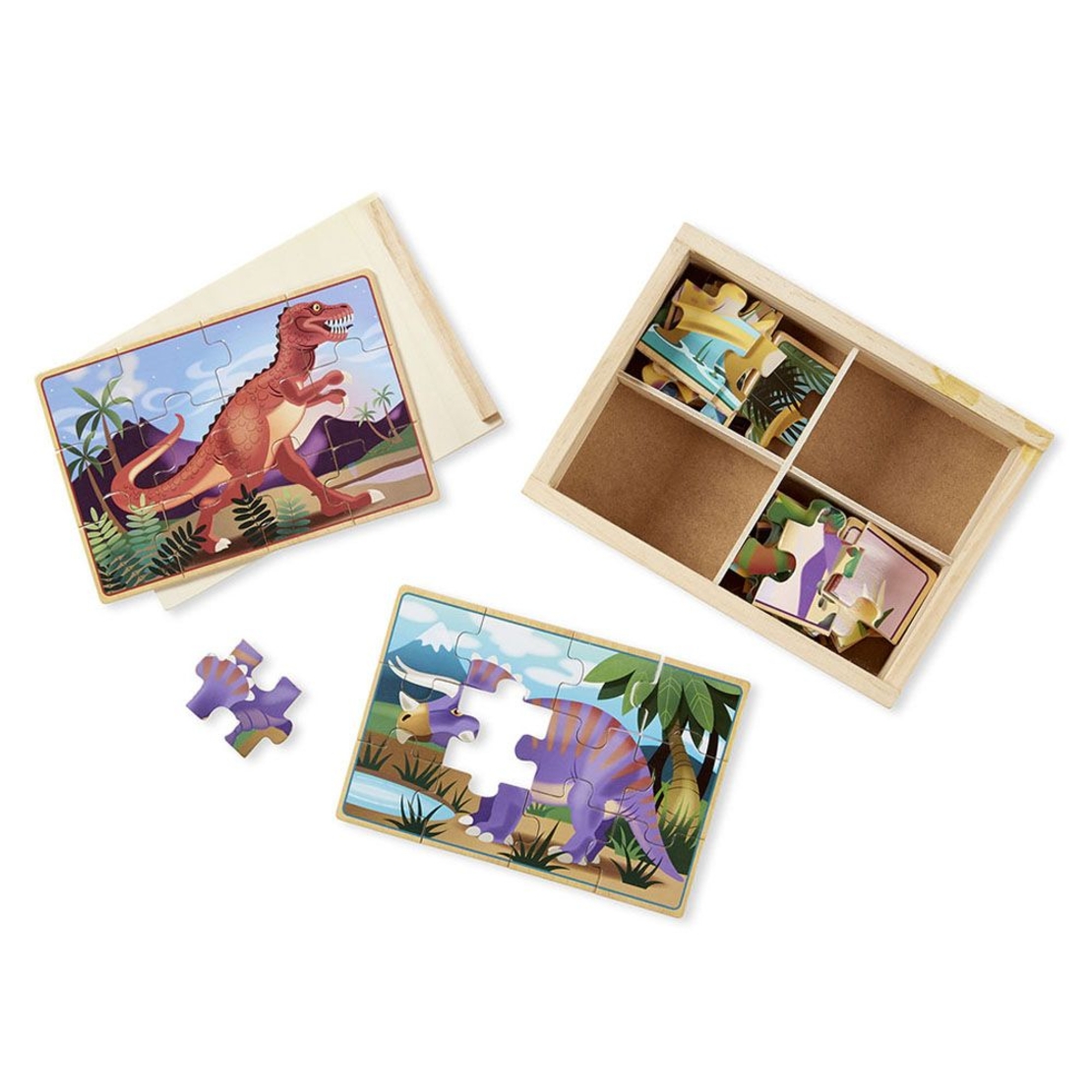Дървен пъзел Melissa and Doug 4 в 1 Динозаври 13791