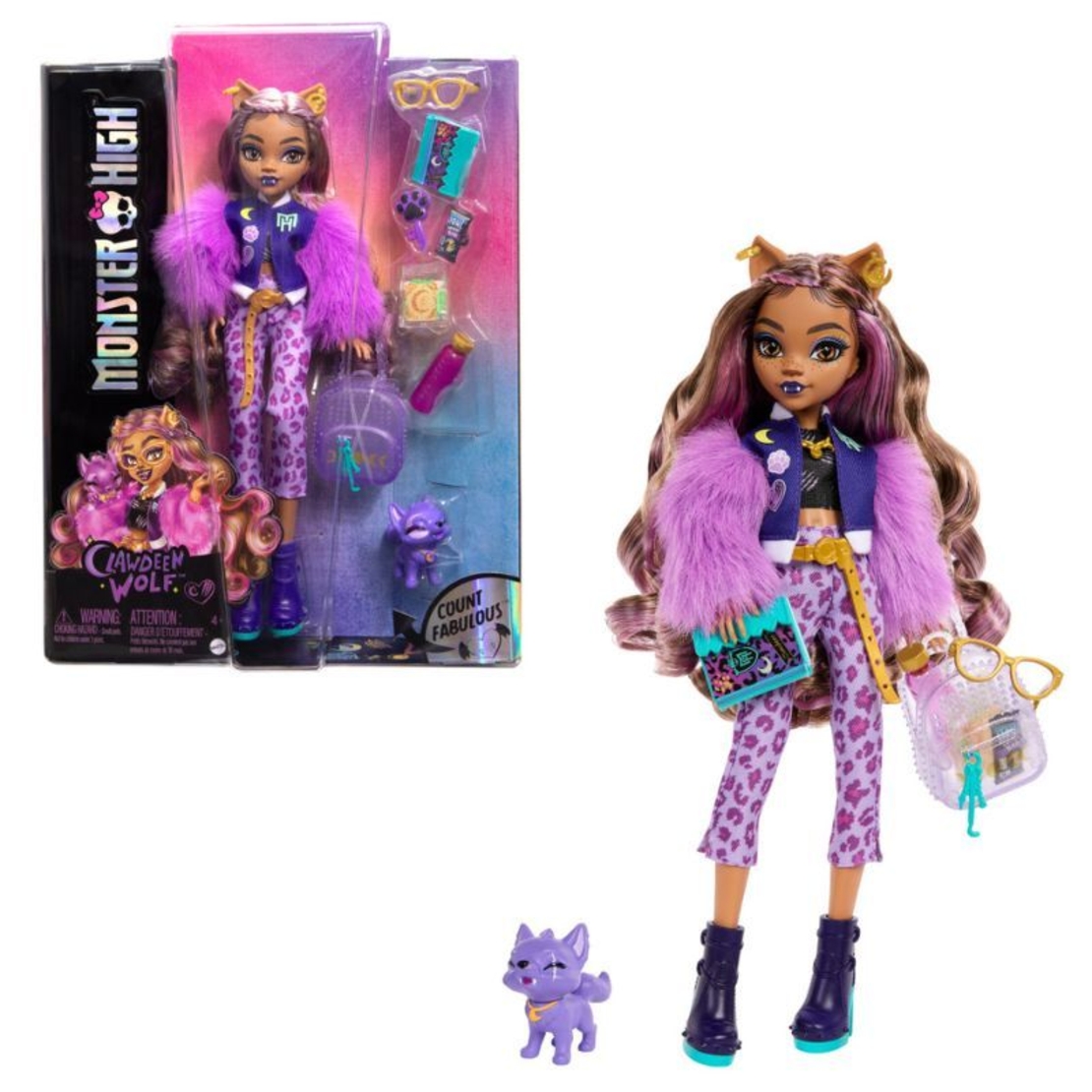 Кукла Mattel Monster High Clawdeen Wolf, с кученце и аксесоари