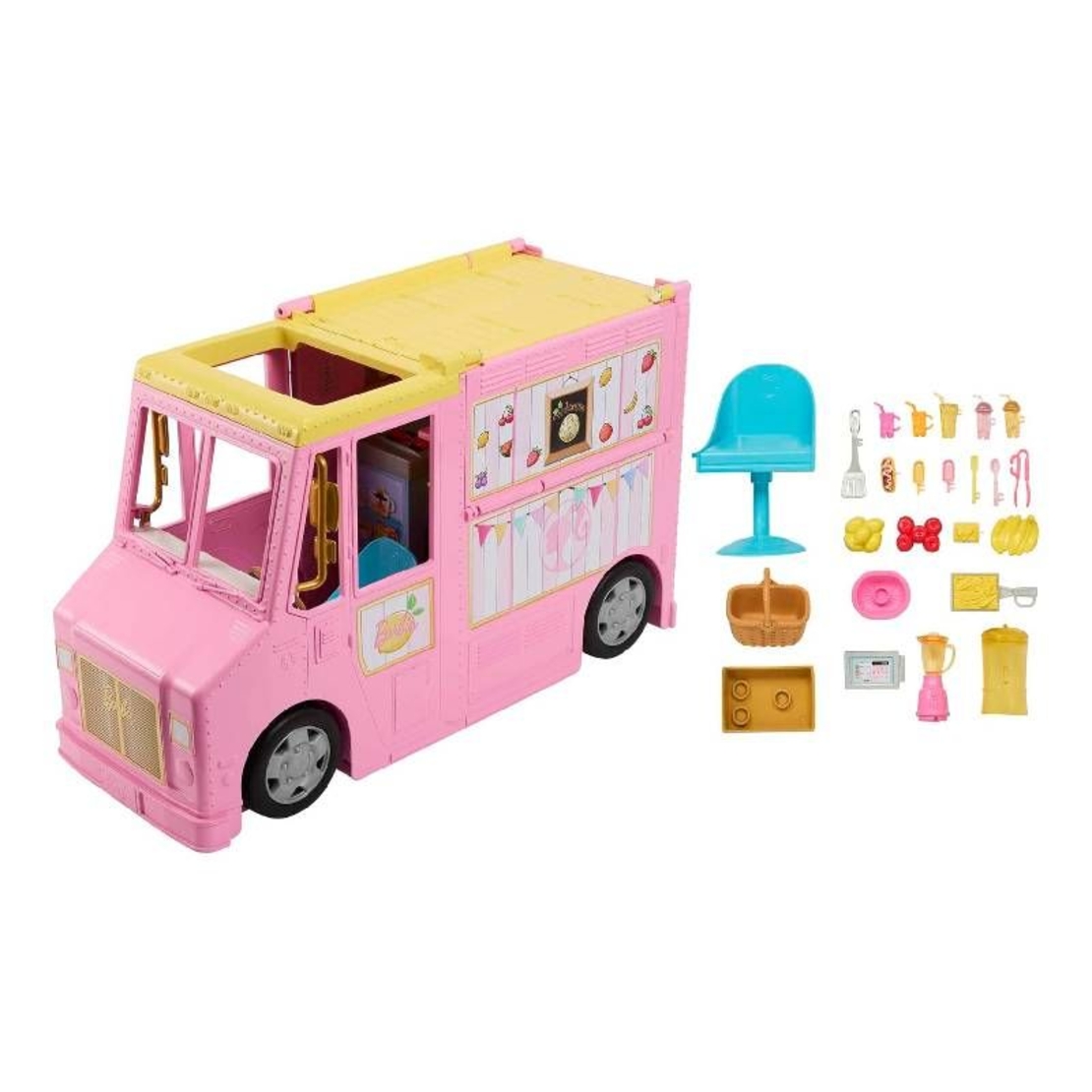 Игрален комплект Mattel Barbie Камион за лимонада, с 25 аксесоара