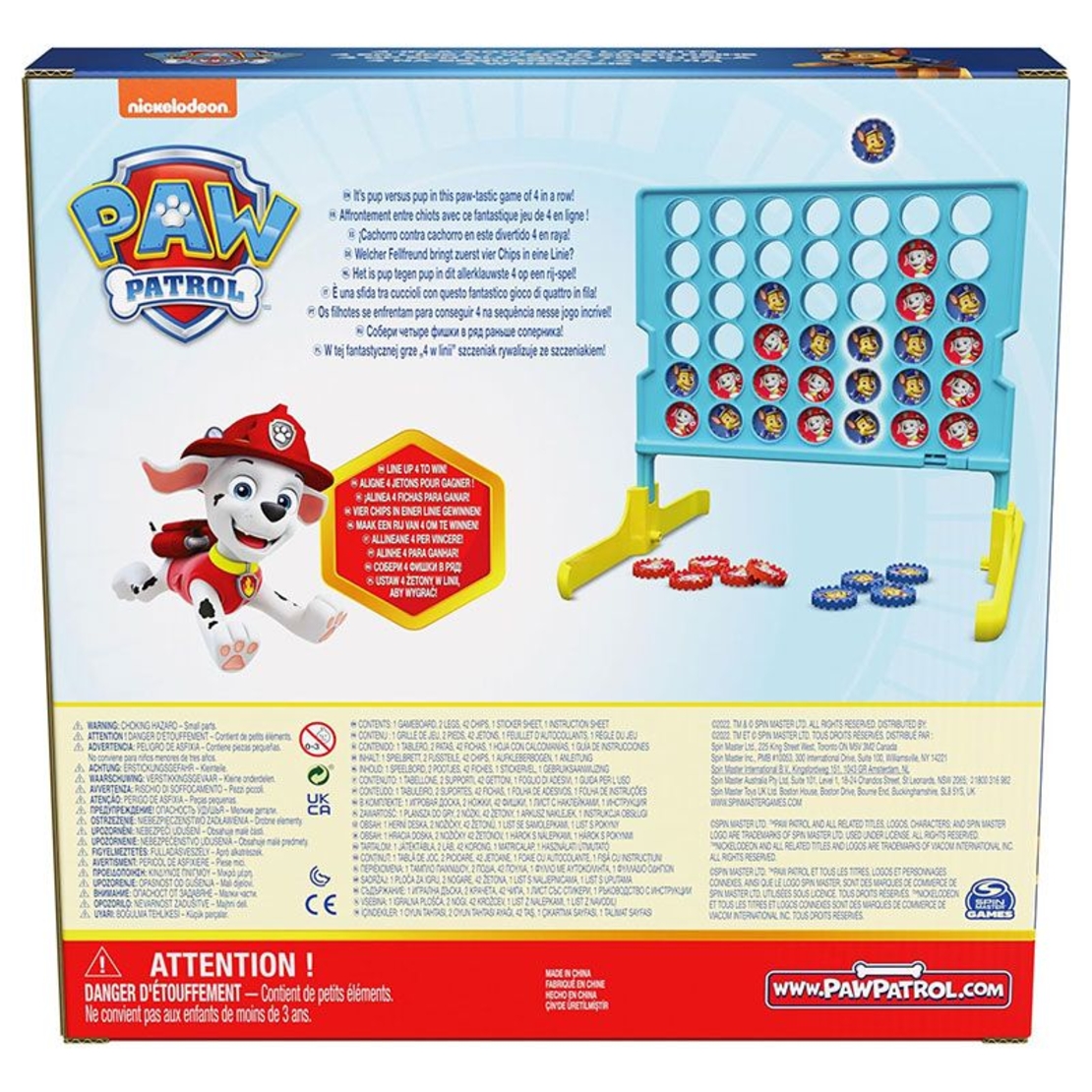 Детска настолна игра Spin Master Paw Patrol Four in a Row