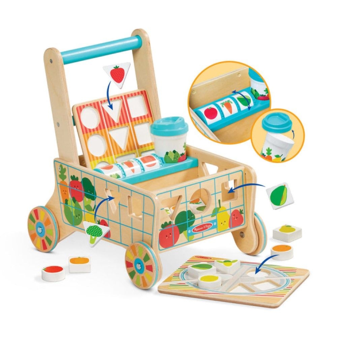 Дървен сортер Melissa and Doug Количка за хранителни стоки 30732