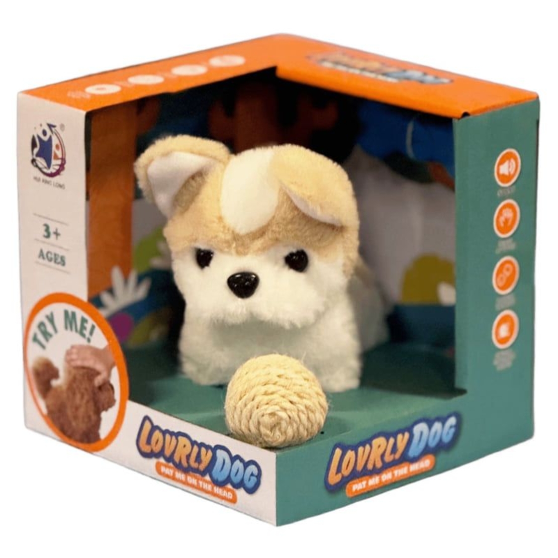 Интерактивна играчка ходещо лаещо куче Raya Toys Lovrly dog, с кокал и топка