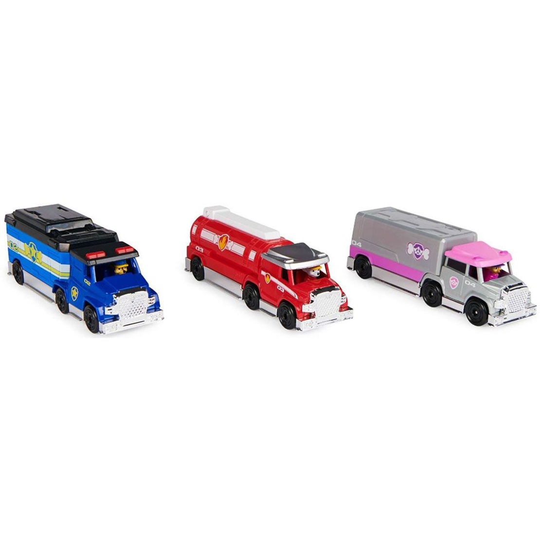 Детски камиони Spin Master Paw Patrol Big Truck Pups True Metal, Skye, Chase, Marshall, 3 броя