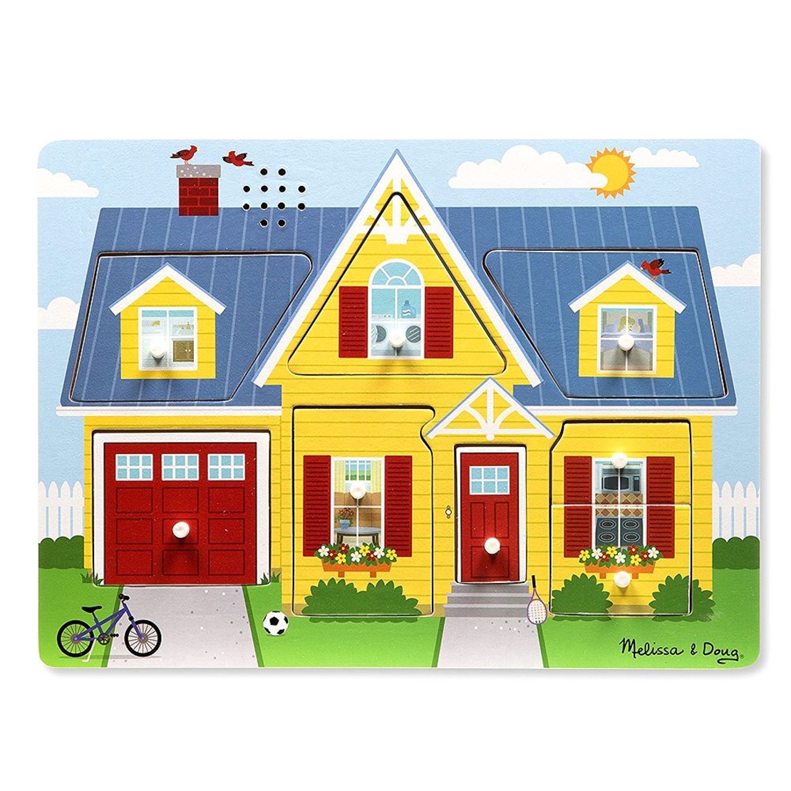 Дървен пъзел Melissa and Doug Къща със звуци 10734