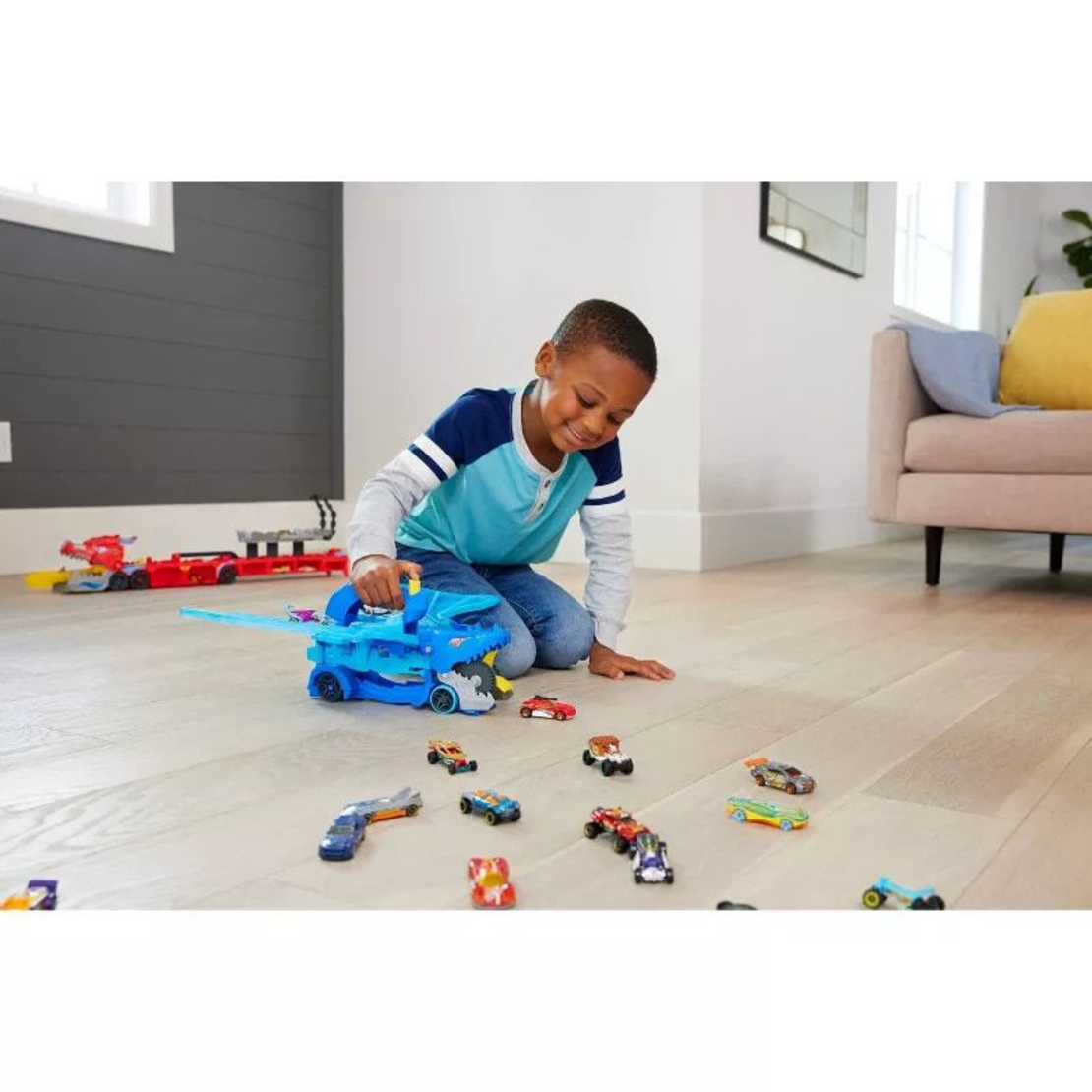 Игрален комплект Mattel Hot Wheels City Двоен Транспортьор Дракон, JBM72