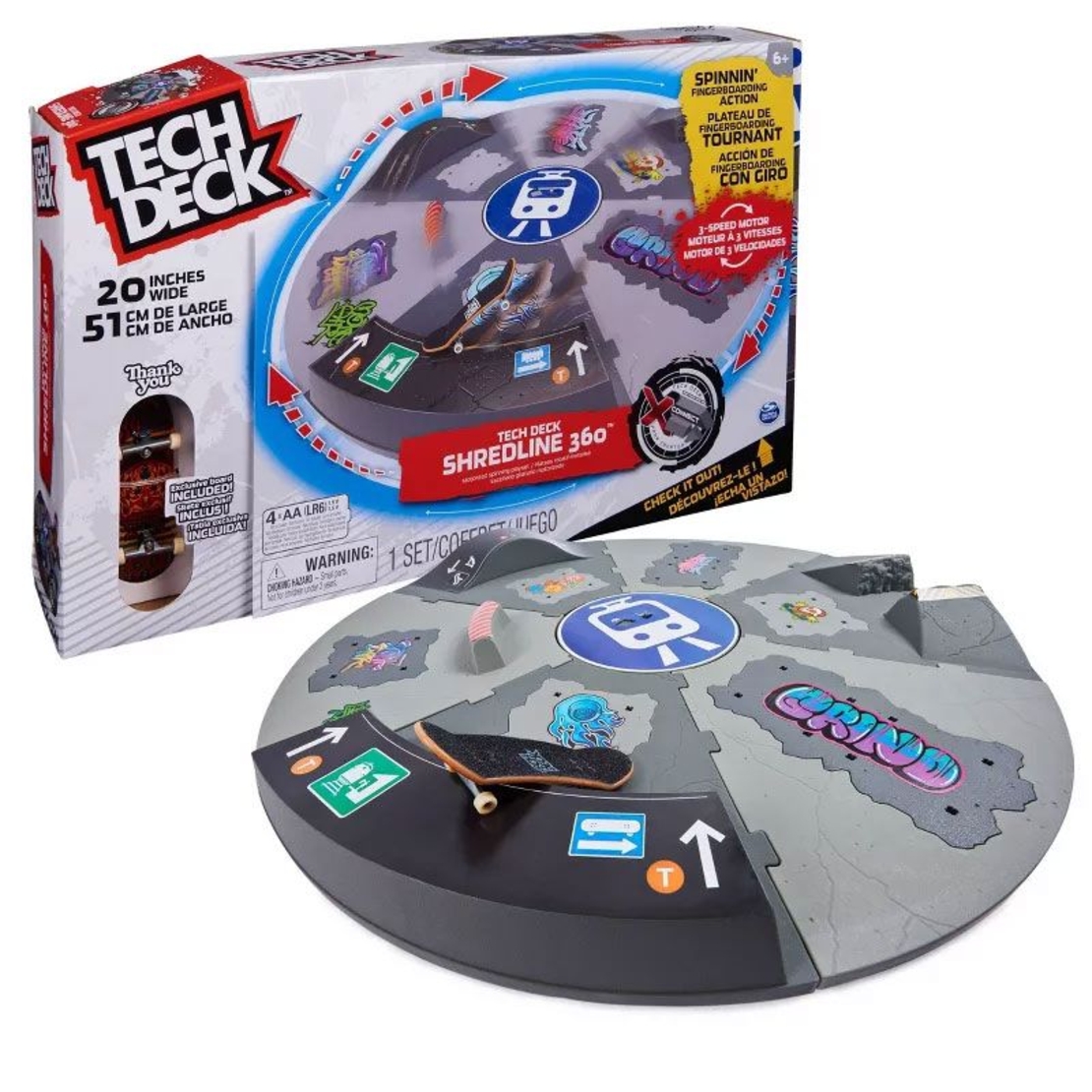 Игрален комплект Spin Master Tech Deck X-Connect Shredline 360 Въртящ се скейт парк и фингърборд