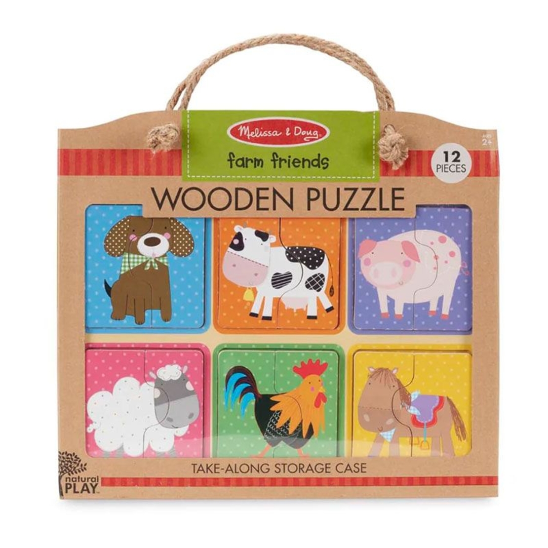 Дървен пъзел Melissa & Doug Natural Play Приятели от фермата