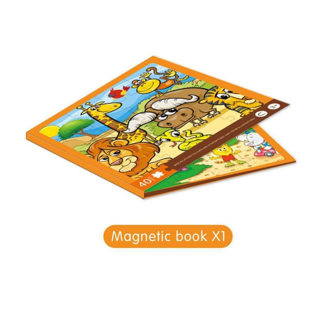 Магнитен пъзел Raya Toys Парк с животни 40 части