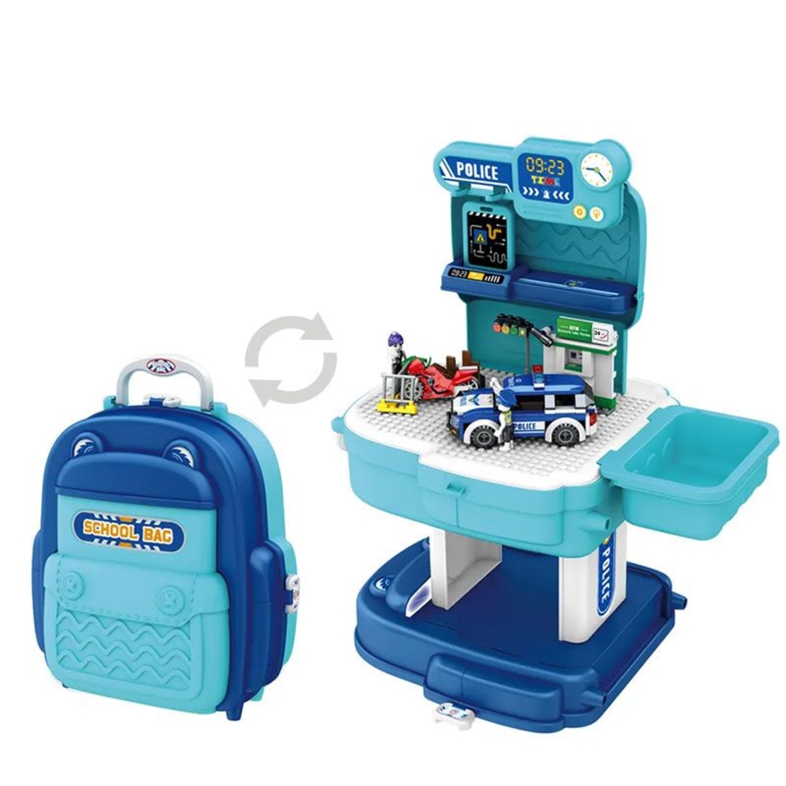 Raya Toys Конструктор в трансформираща се раница Полиция, 204 ч.