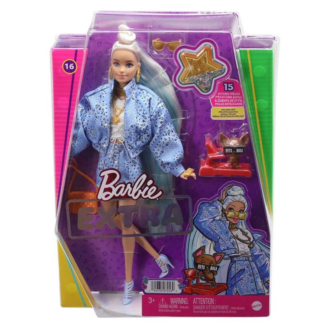 Кукла Mattel Barbie Extra 16 с аксесоари и домашен любимец