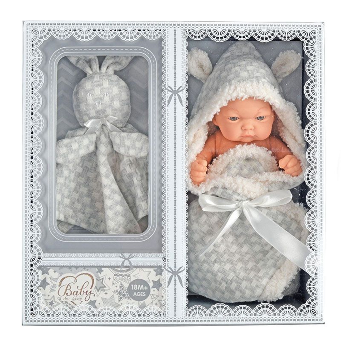Кукла бебе Raya Toys Baby So Lovely Новородено с играчка 25 см