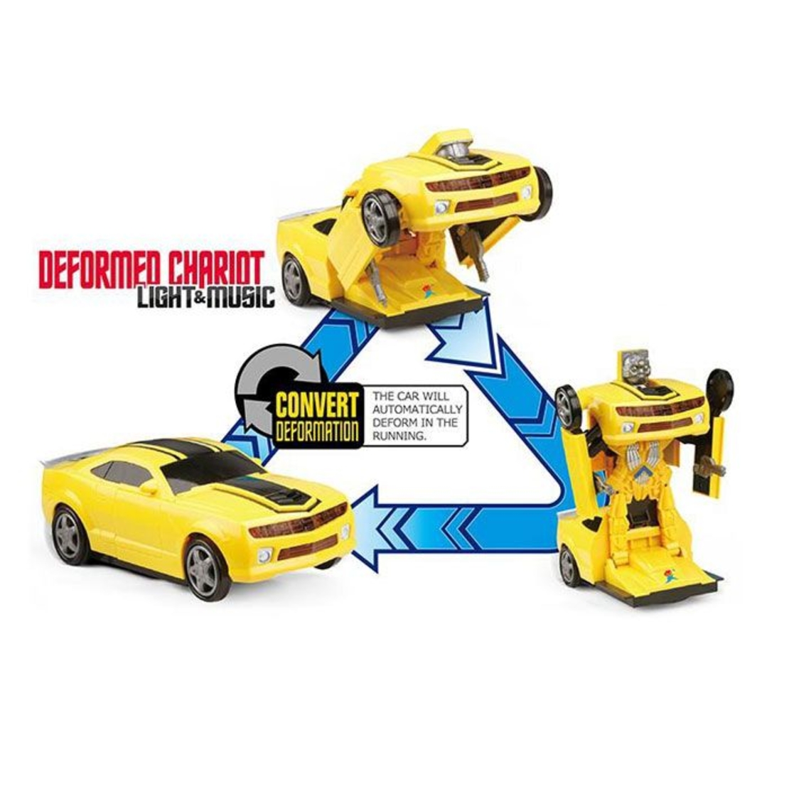 Кола-робот трансформер Raya Toys Deformed Chariot със светлини и звуци