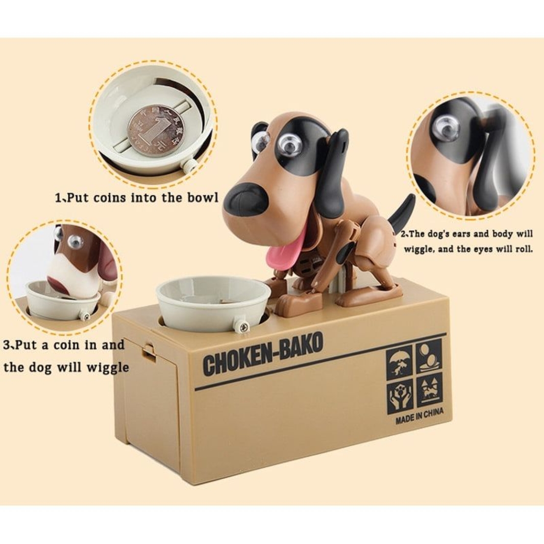 Касичка за монети Raya Toys Куче, на батерии