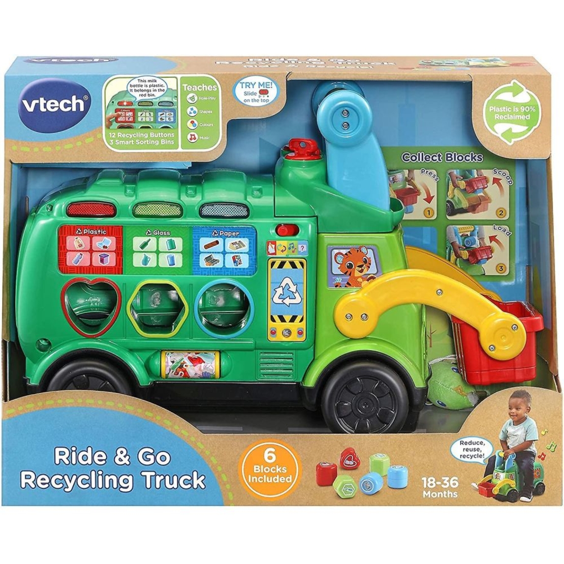 Детска играчка Vtech Интерактивен камион за рециклиране с английски език