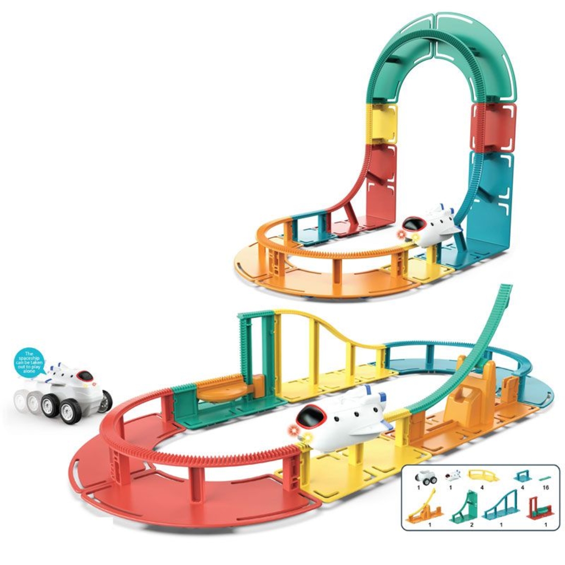 Детска писта 2 в 1 Raya Toys 3D Track Совалка със светлини