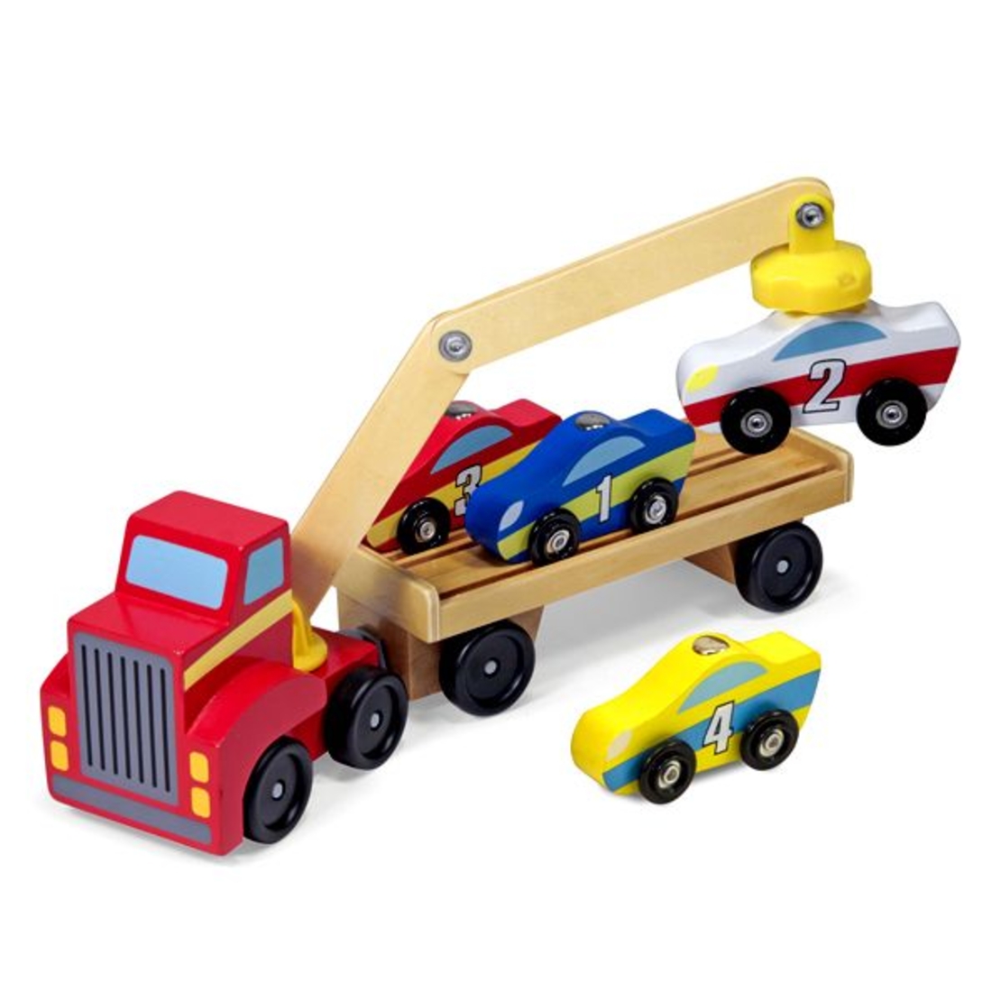 Магнитен дървен автовоз с коли Melissa and Doug 19390