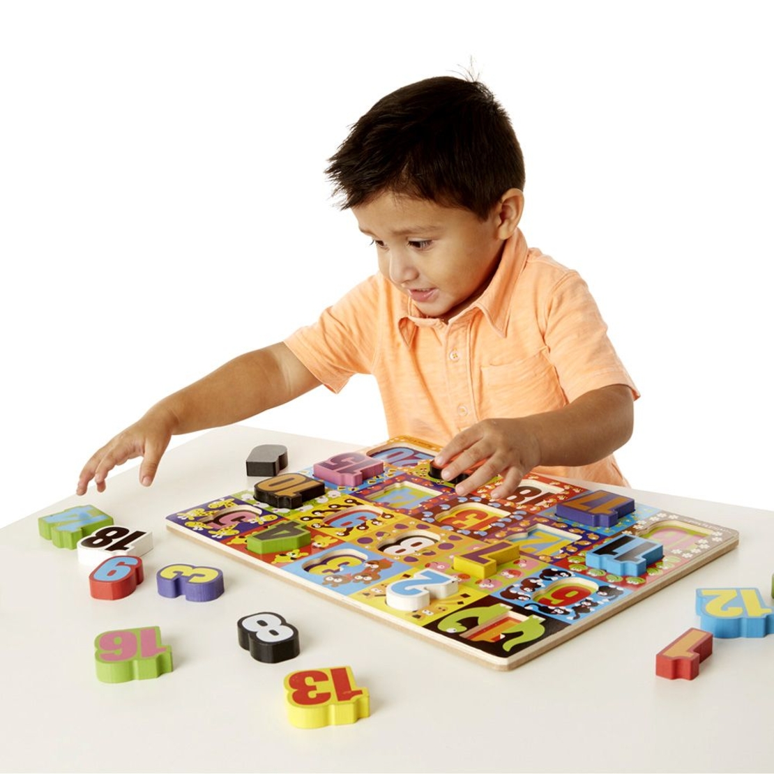 Дървен пъзел Melissa and Doug Учим големи числа 13832