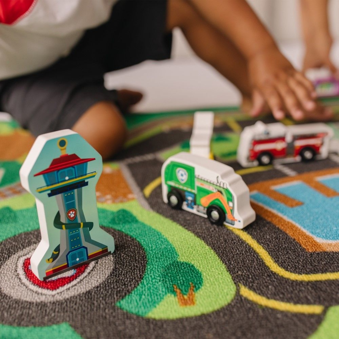 Килимче за игра с дървени превозни средства Melissa and Doug Paw Patrol 33273