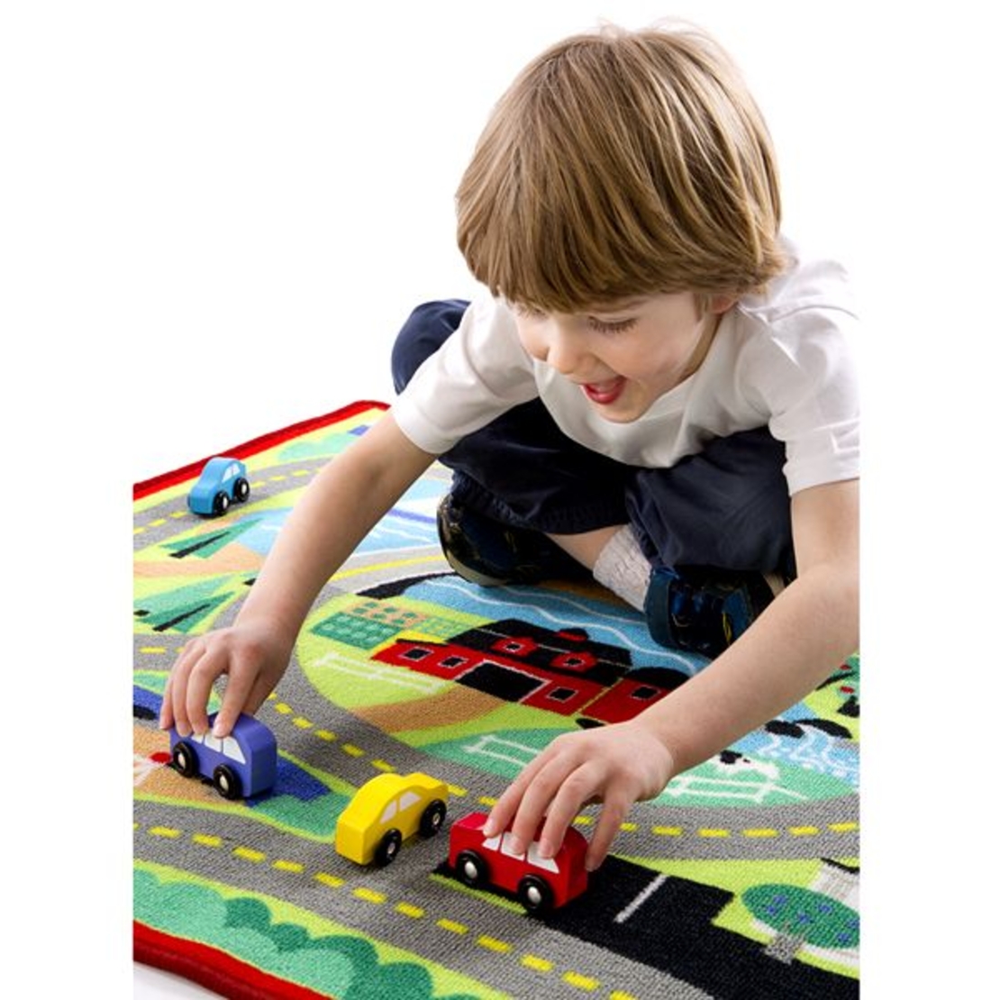Килимче за игра Melissa and Doug Град с дървени коли 19400