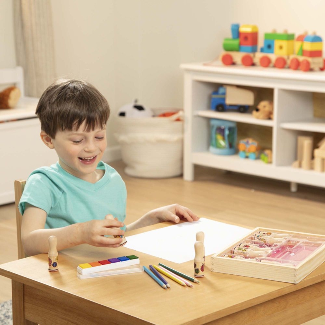 Дървени печати Melissa&Doug щастливи дръжки 12306