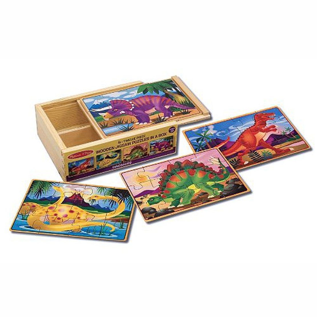 Дървен пъзел Melissa and Doug 4 в 1 Динозаври 13791