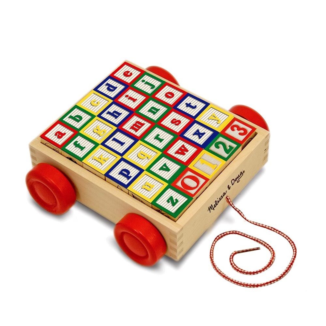 Дървено ремарке с кубчета Melissa and Doug ABC 11169
