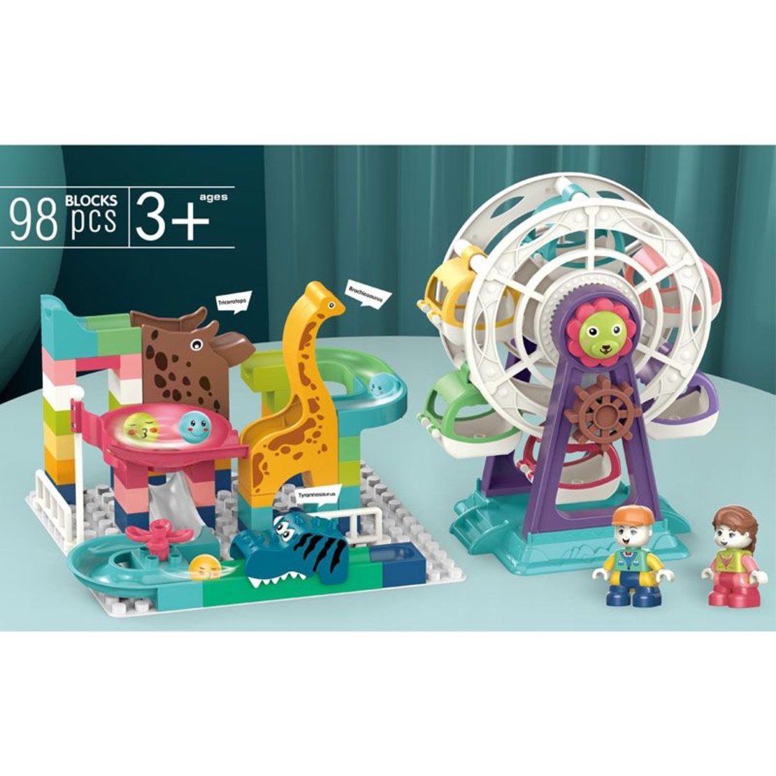 Raya Toys Конструктор Увеселителен парк с Динозаври, 98 части