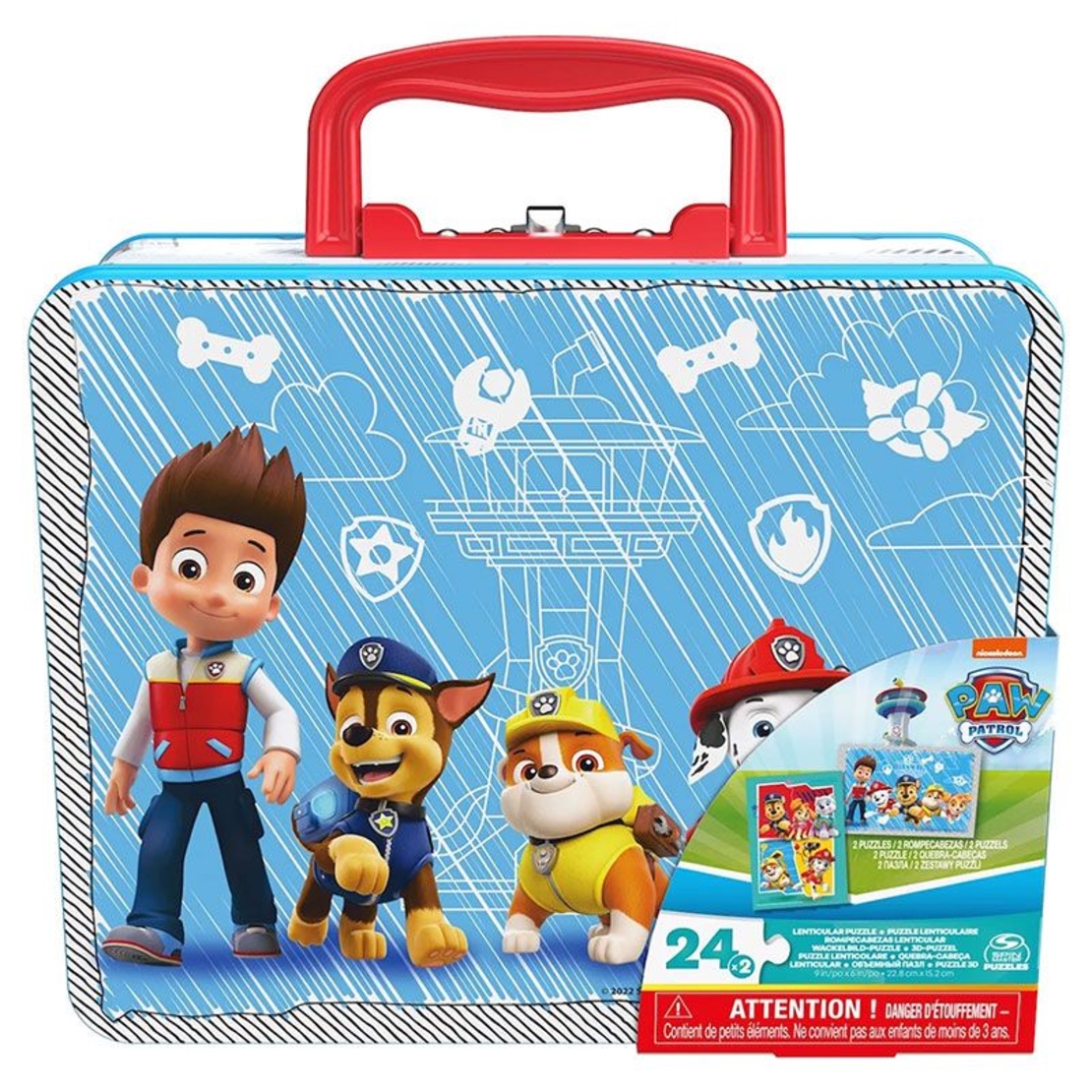 Комплект детски пъзели Spin Master Paw Patrol в метална кутия, 2 броя