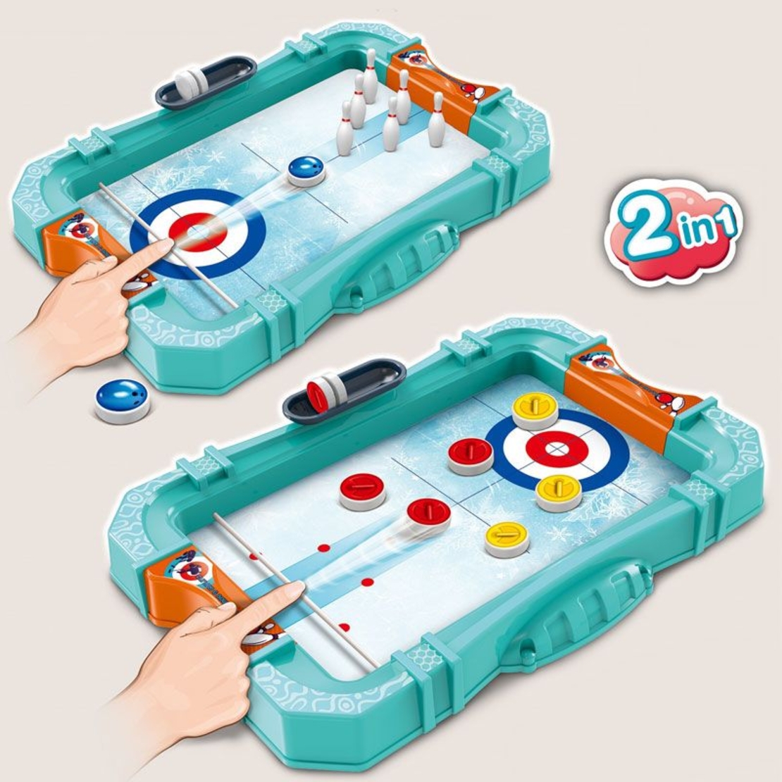 Детска игра 2 в 1 Raya Toys Мини боулинг и кърлинг