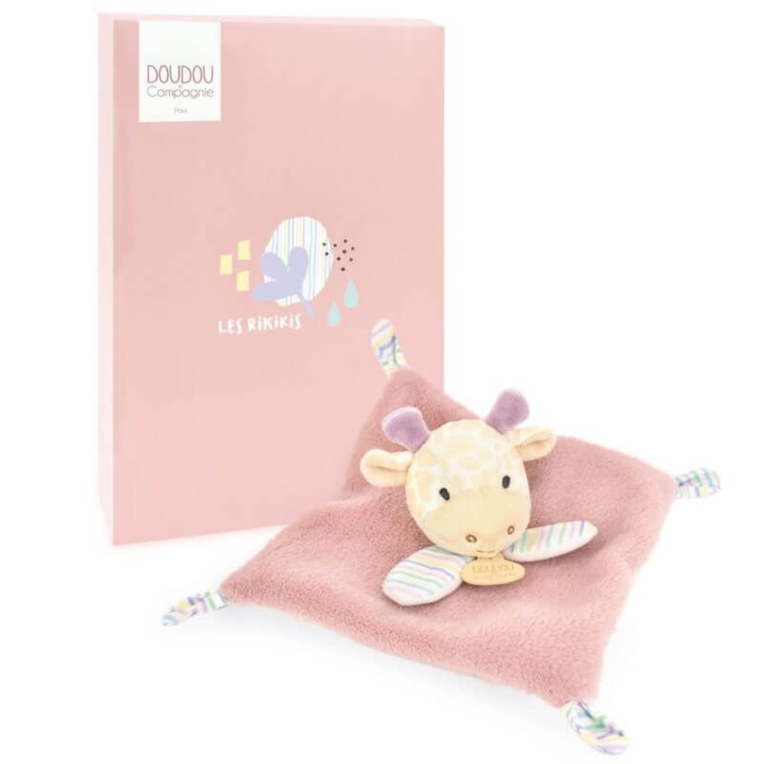 Плюшена играчка за гушкане Doudou Les Rikikis крава 19 см, DC4156