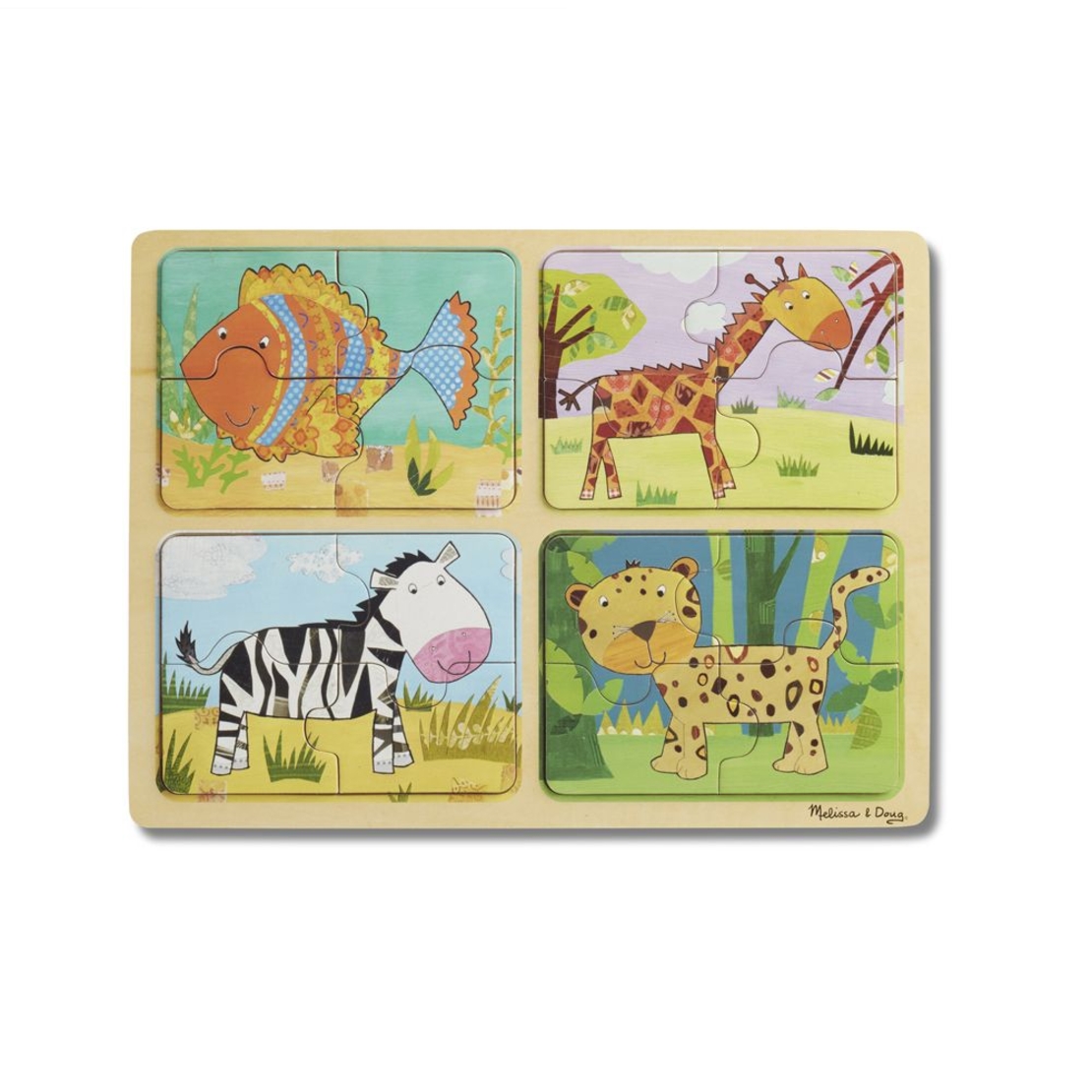 Дървен пъзел Melissa & Doug диви животни 41362