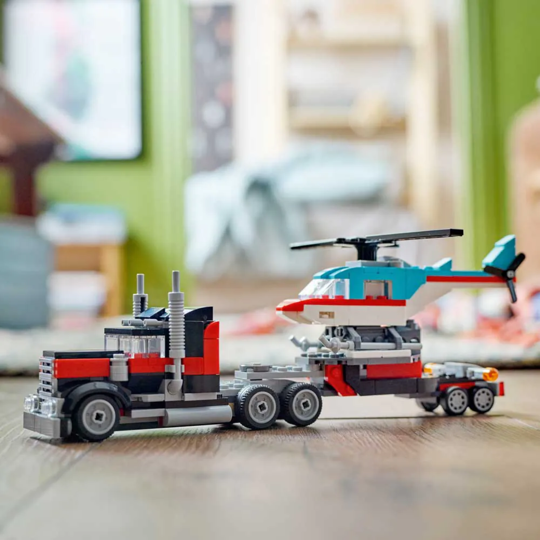 LEGO® Creator Камион с платформа и хеликоптер 31146