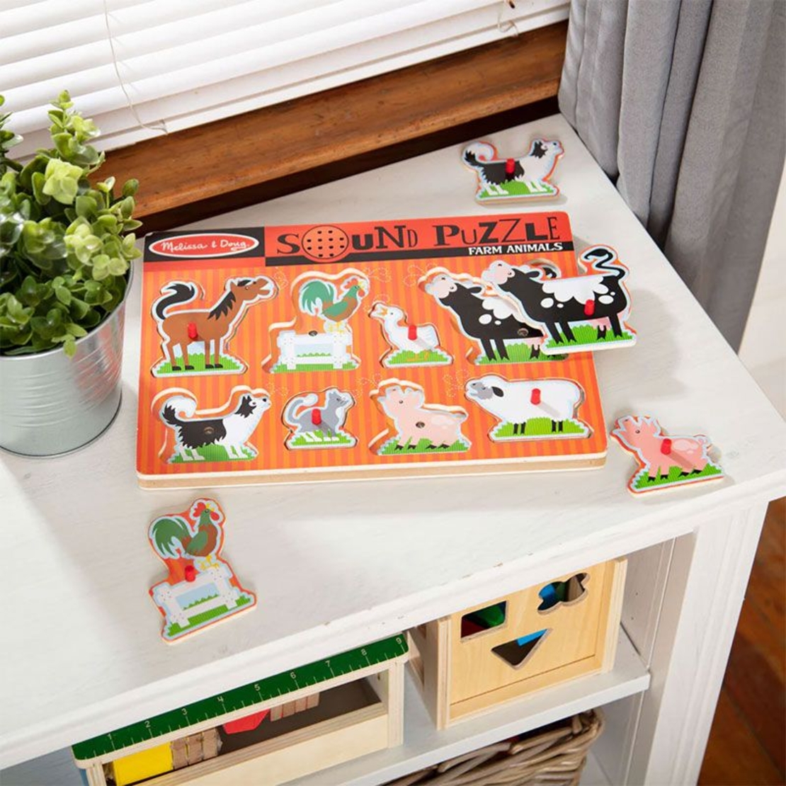 Пъзел със звуци Melissa and Doug Селскостопански животни, 50204