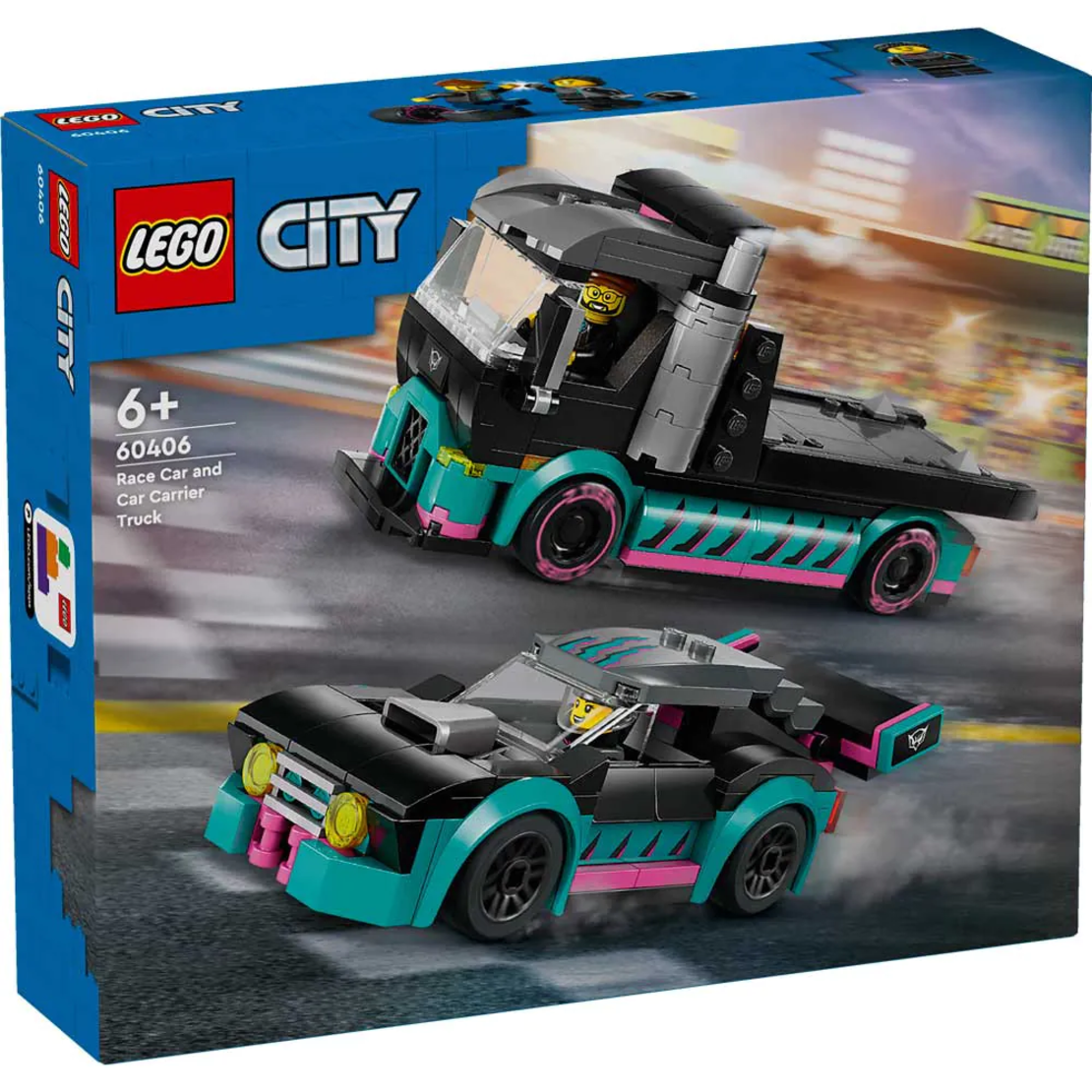 LEGO® City Състезателна кола и камион автовоз 60406