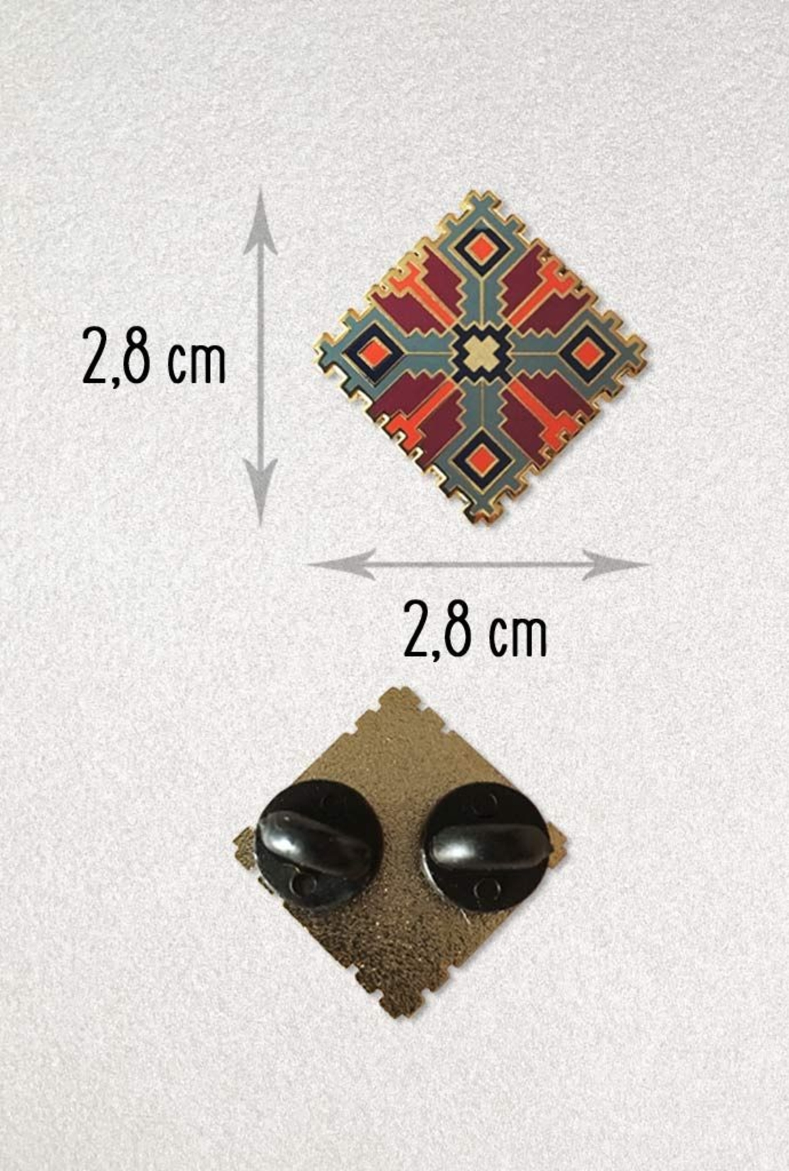 Емайлирана брошка за дрехи и аксесоари - Българска шевица