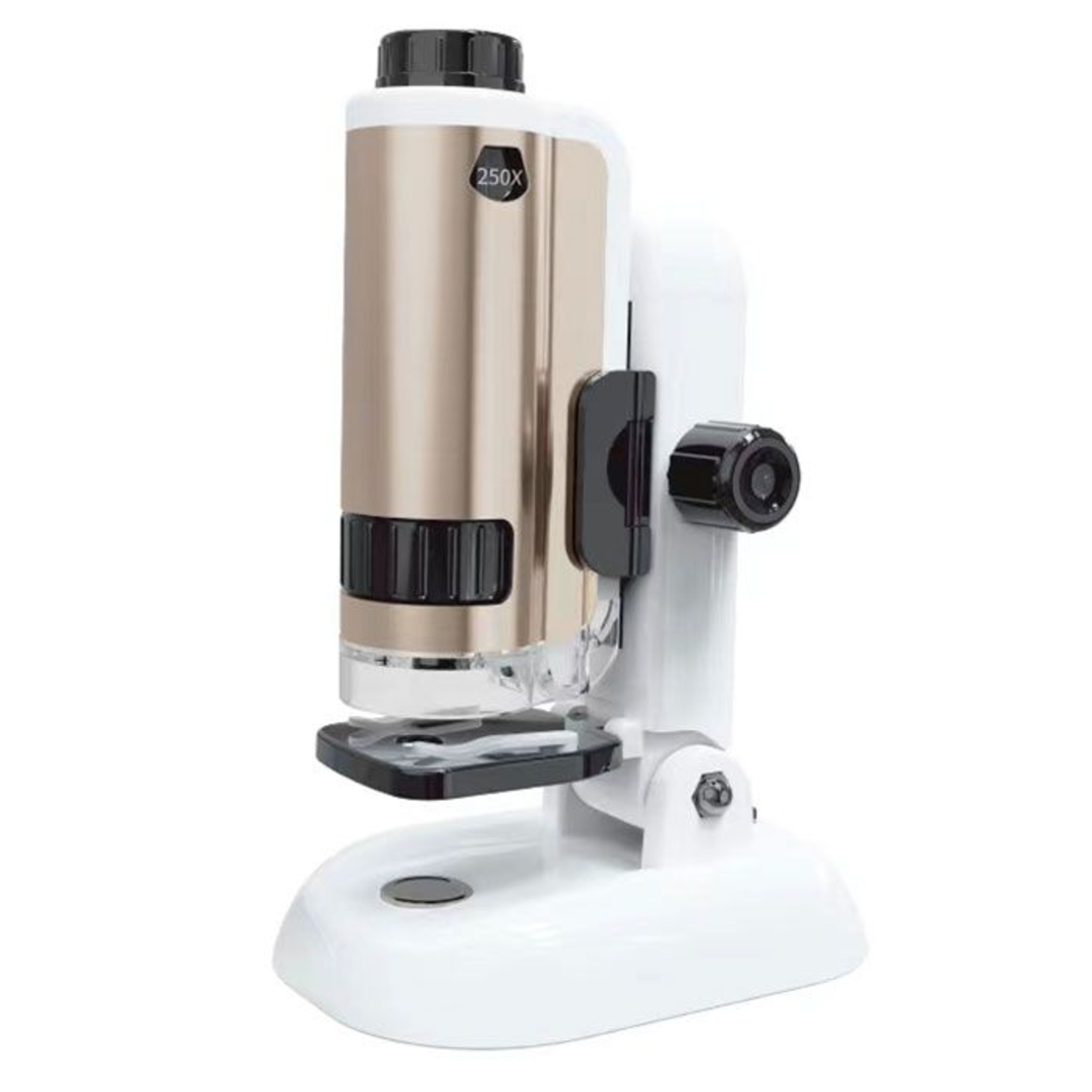 Детски микроскоп Raya Toys Метален, със светлина, с аксесоари, увеличение от 100 до 250 пъти