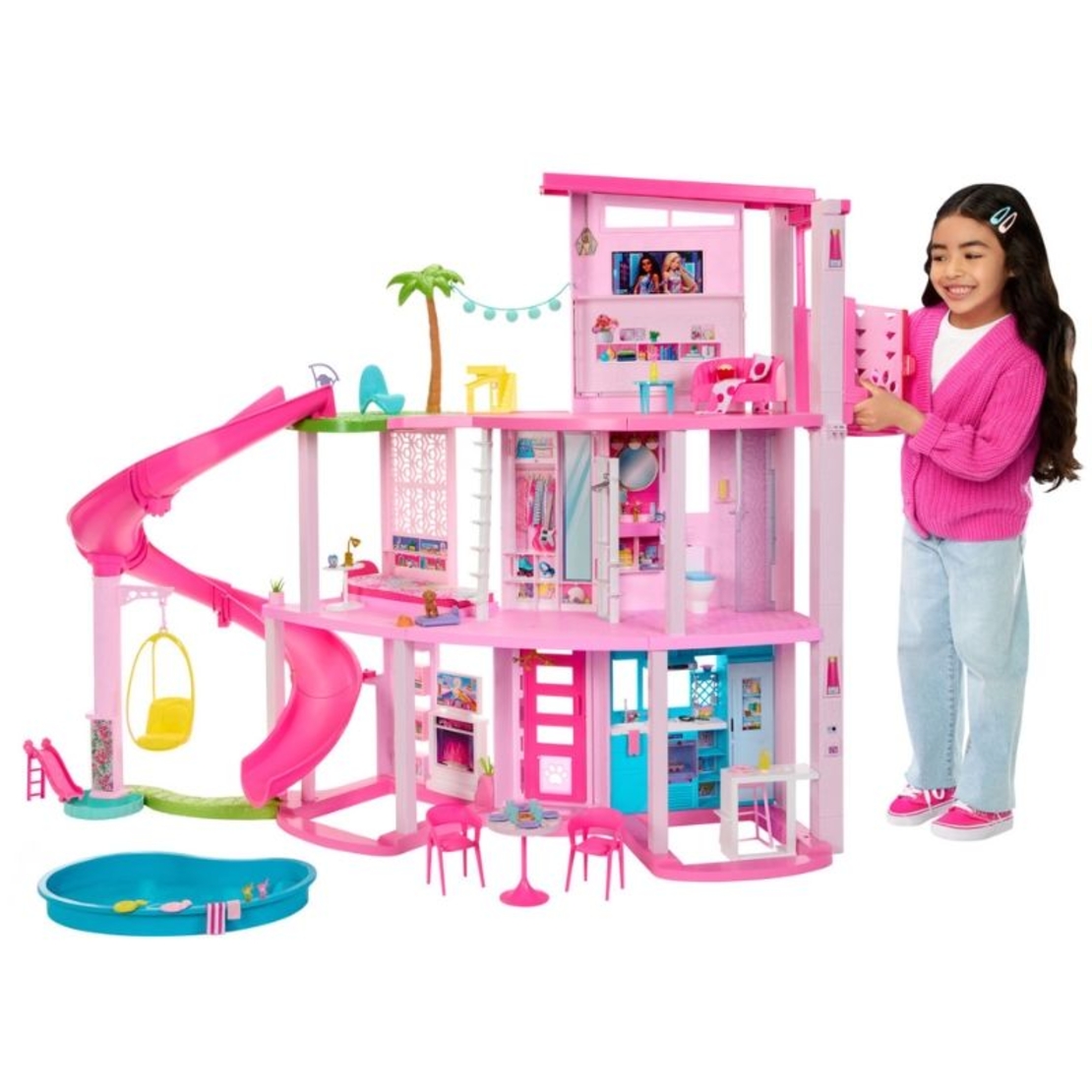 Къща за кукли Mattel Barbie Dreamhouse, на 3 етажа, 75 части, HMX10