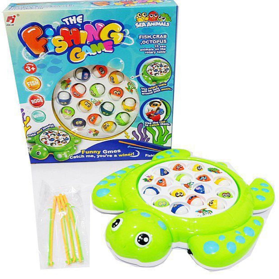Детска игра Raya Toys Рибки на батерии, Костенурка